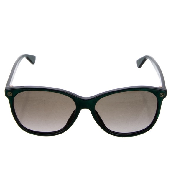 EUC Gucci Oversize Gradient Sunglasses Green Frames Case and cloth included - Picture 2 of 12